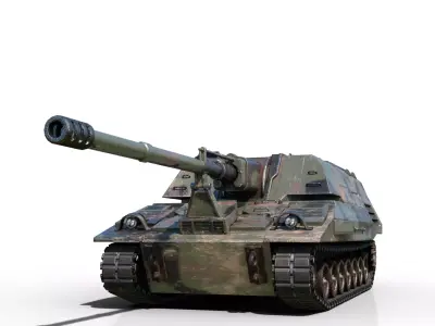 4 coatings of USA ARMY XM297E2 Crusader Self-Propelled Howitzer Low-poly 3D model