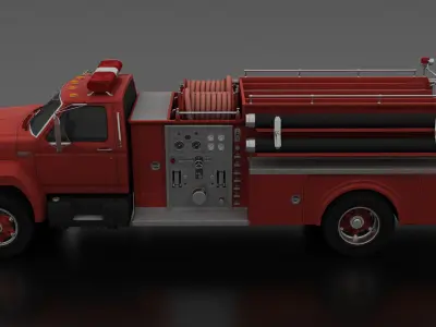 F-Series F-800 FireTruck Unmarked 1985 Low-poly 3D model
