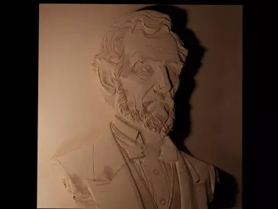 Abraham Lincoln CNC 3d Print High Relief Sand Casting 3D print model