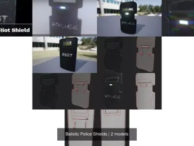 Balistic Police Shields 3D Model Collection