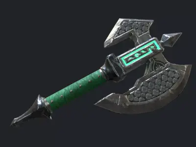 Fantasy Stylish- Axe of Freedom Low-poly 3D model