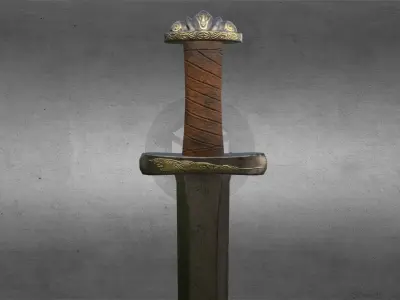 Viking noble sword Low-poly 3D model
