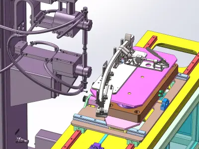 Projection welding machine feeding fixture workbench 3D model