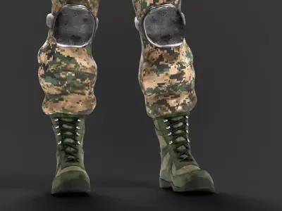 Tom UN Soldier Rigged Low-poly 3D model