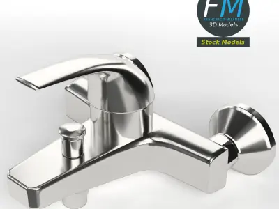 Faucet single lever wall mixer 3D model