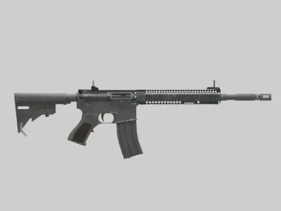 Game-ready 3D M4A1-MK18 and Sig Sauer P226 Low-poly 3D model