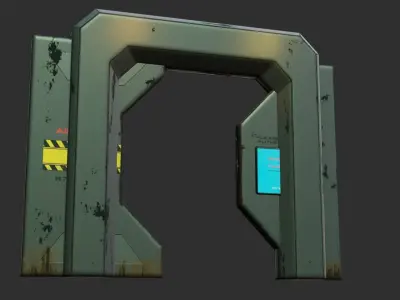 Scifi door Low-poly 3D model order