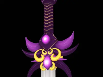 Stylized Sword LowPoly Handpainting  Free low-poly 3D model