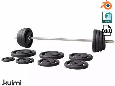 Gym Barbell 001 3D model
