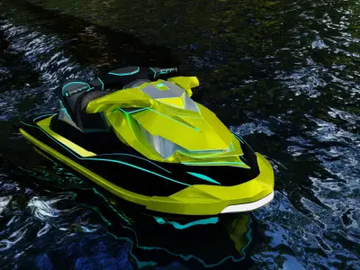 Jetski sci-fi detailed model  3D model