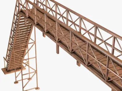 Industrial Metal Rusty Stairs 3D model