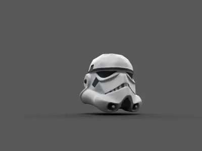 Low-Poly Star Trooper Helmet Stylized Style Sci-Fi Game Asset Free low-poly 3D model