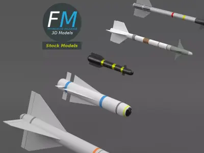 Missiles and bombs collection 3D model