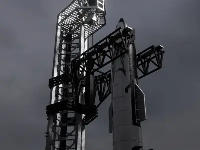 Rocket inspired in starship Free low-poly 3D model