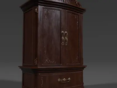 French Armoire - 6 versions Low-poly 3D model