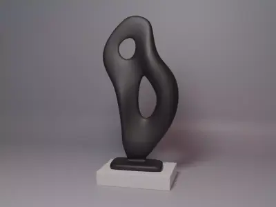 Contemporary Abstract Sculpture Low-poly 3D model