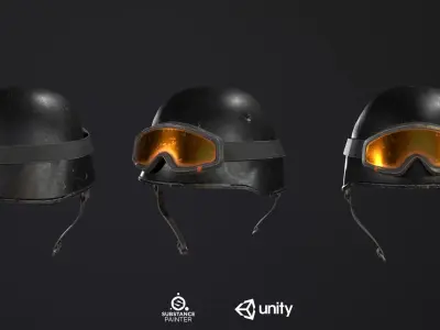 Combat Helmet PBR Low-poly 3D model