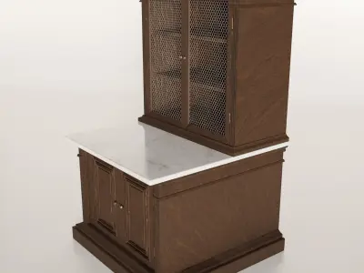 Vintage Cabinet Low-poly 3D model