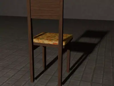 Japanese Antique Chair 3D Model Low-poly 3D model