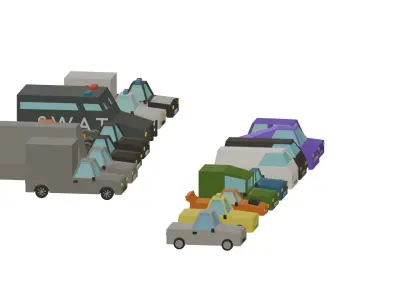 16 Low-Poly Cars Pack Low-poly 3D model