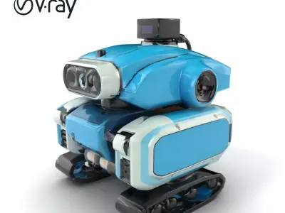 Underwater Maintenance Droid Streamlined Profile model pack Low-poly 3D model