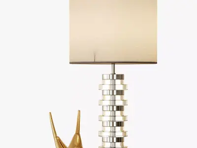 Clear Disc Table Lamp - Large 3D model