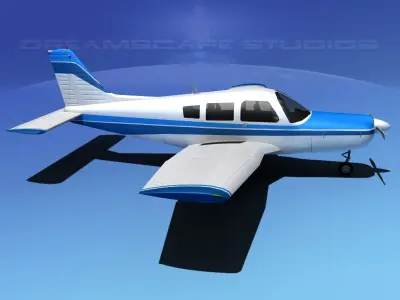 Piper Warrior II 3D model 4