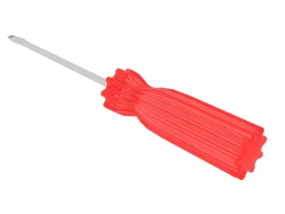 Red Plastic Head Screwdriver 3D model
