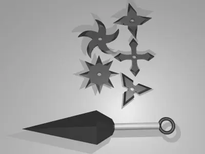 Ninja Weapons Free 3D model