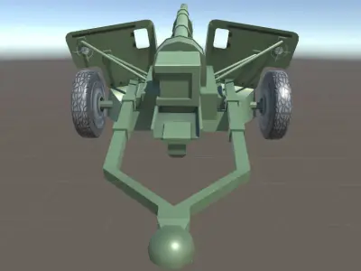 Anti Tank Cannon Low-poly 3D model