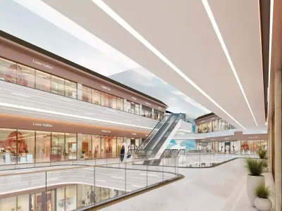 Shopping Mall interior Low-poly 3D model buy
