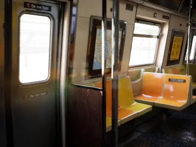 NYC Subway Car and Station PBR Low-poly 3D model