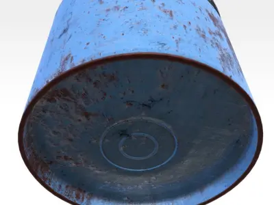 Steel Barrel - Type B Low-poly 3D model