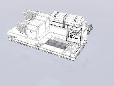 Waste Decanter Centrifuge Low-poly 3D model