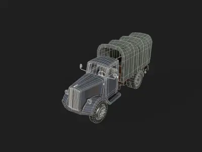Opel Truck from WWII Low-poly 3D model