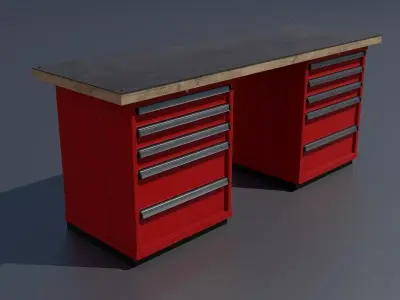 Workshop workbench 1 PBR 3D model