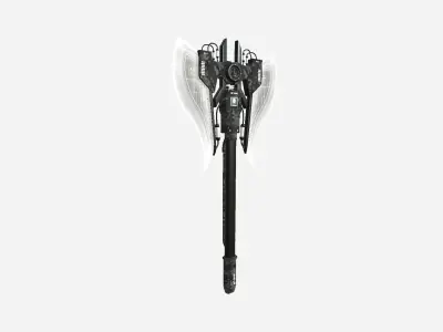 SciFi War Axe B09 Black Camo - Sci Fi Weapon Design Low-poly 3D model