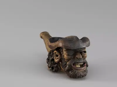 S00050 Vintage Carved Pipe Low-poly 3D model