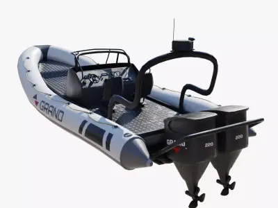 Grand Dinghy Boat Low-poly 3D model