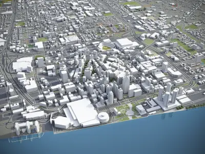 Detroit - city and surroundings 3D model