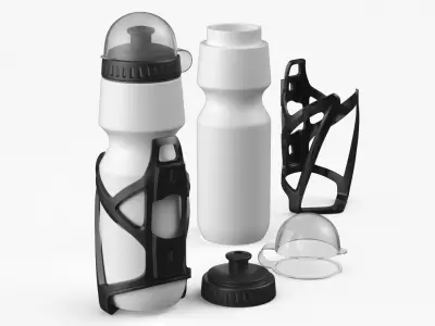 Cycling Sports Bottle Mounted Holder White 3D model