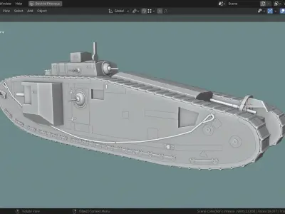 Mark VIII International TANK BASE MESH  Low-poly 3D model