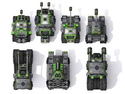 Future combat vehicle collection Low-poly 3D model purchase