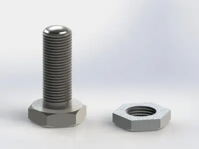 Nut bolt assembly Free 3D model