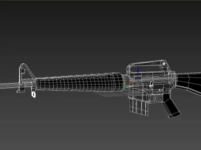 M16A1 two ar - rifles Low-poly 3D model