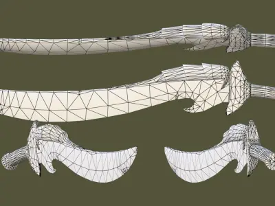 Stylized Knife Low-poly 3D model get