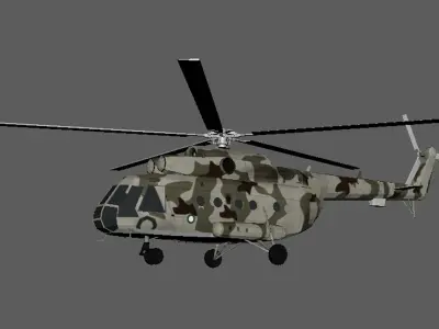 Helicopter 3D Model with Fly Animation - Game-Ready Realistic Low-poly 3D model