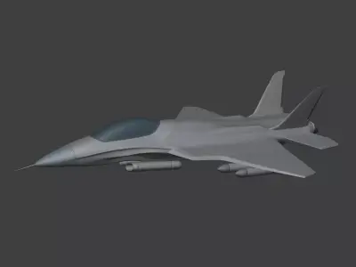 Generic Fighter Jet - Military Aircraft - Attack Combat Airplane Low-poly 3D model