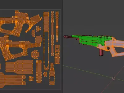 Modern SciFi Rifles Bundle Low-poly 3D model