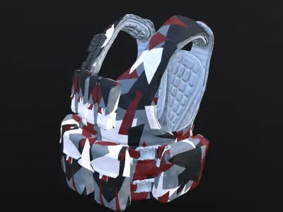MILITARY CITY CAMO VEST PBR Low-poly 3D model